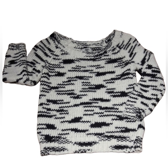 American eagle outfitters knit sweater navy cream size small petite - Picture 2 of 8